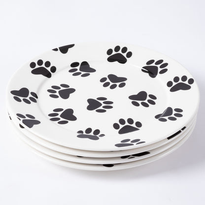 Paw Print Salad Plates - Set of 4