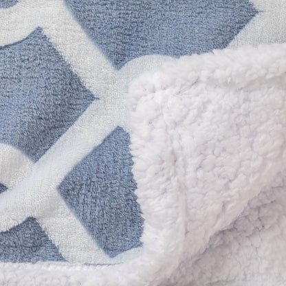 Knit Sherpa Fleece Throw Blanket