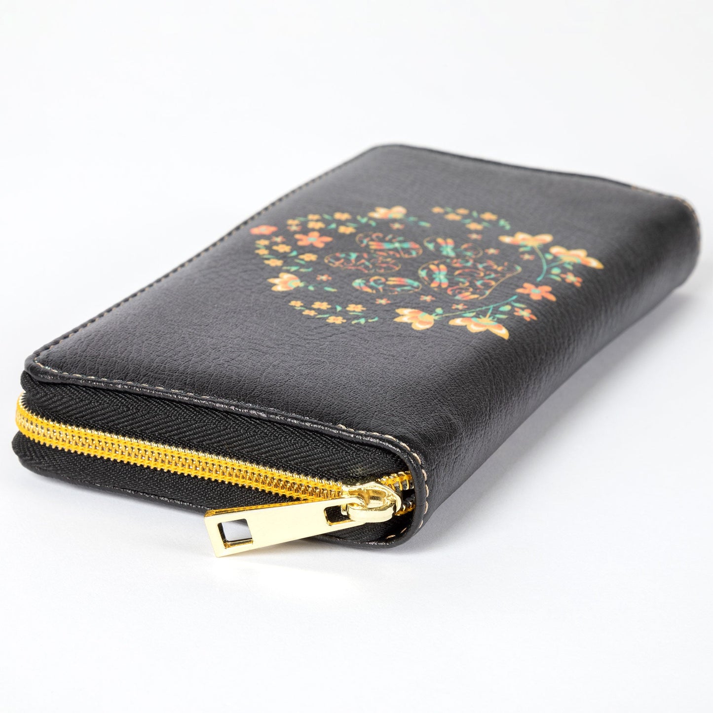 Floral Paw Zip Around Wallet