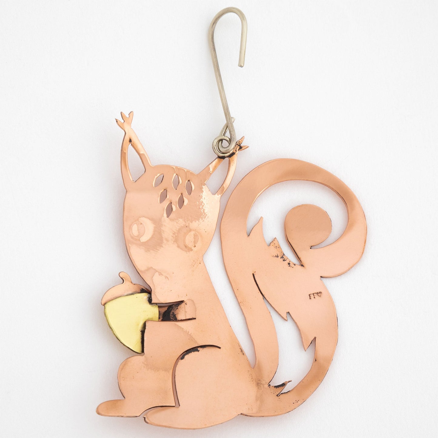 Squirrel & Acorn Mixed Metal Ornament