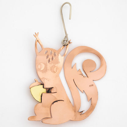 Squirrel & Acorn Mixed Metal Ornament