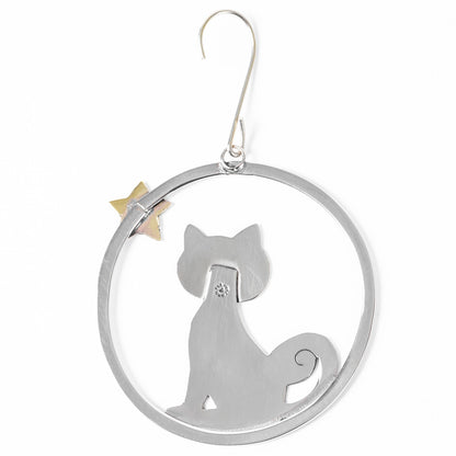 Wish Upon a Star Cat Mixed Metal Ornament