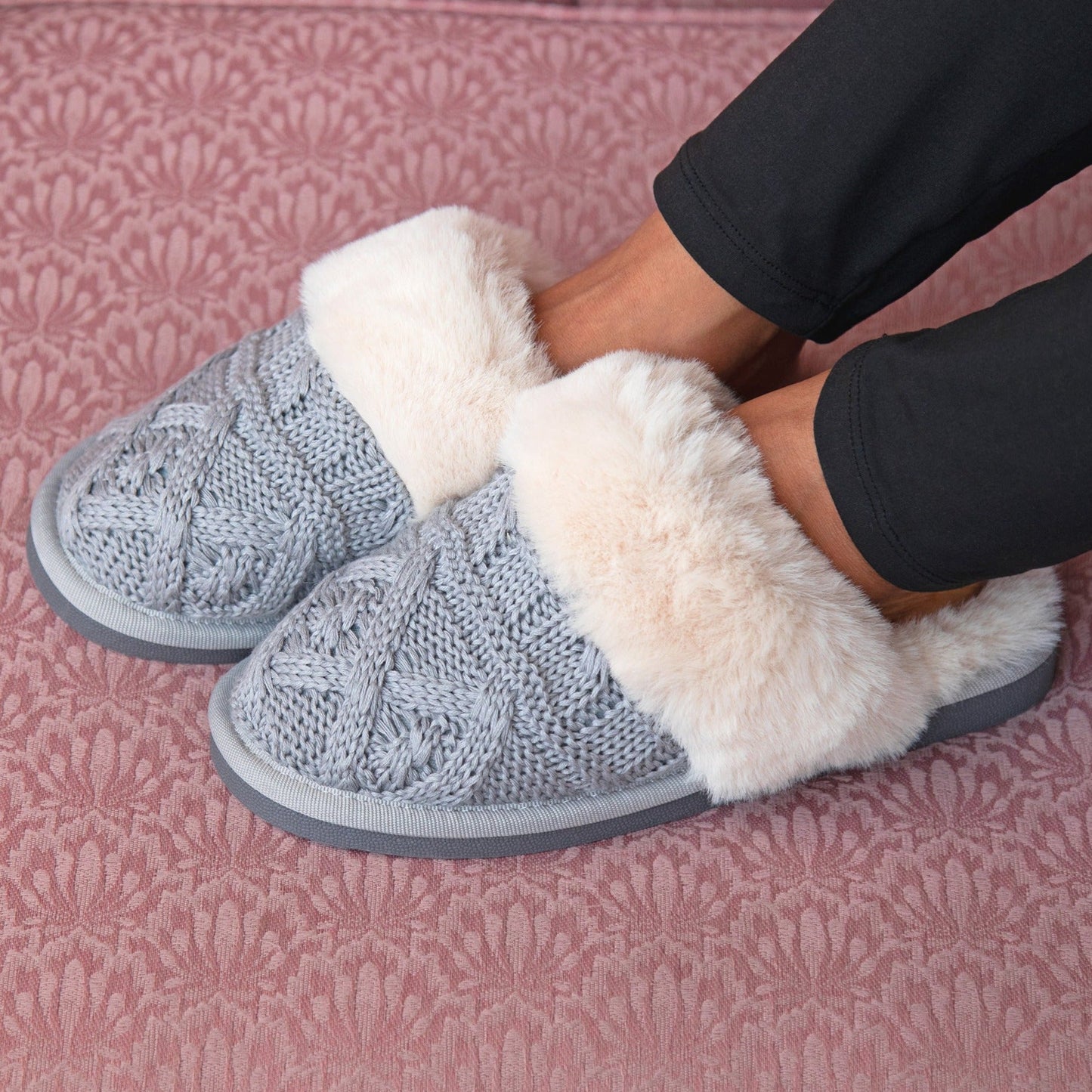 Corkys Purl Knit Scuff Slippers