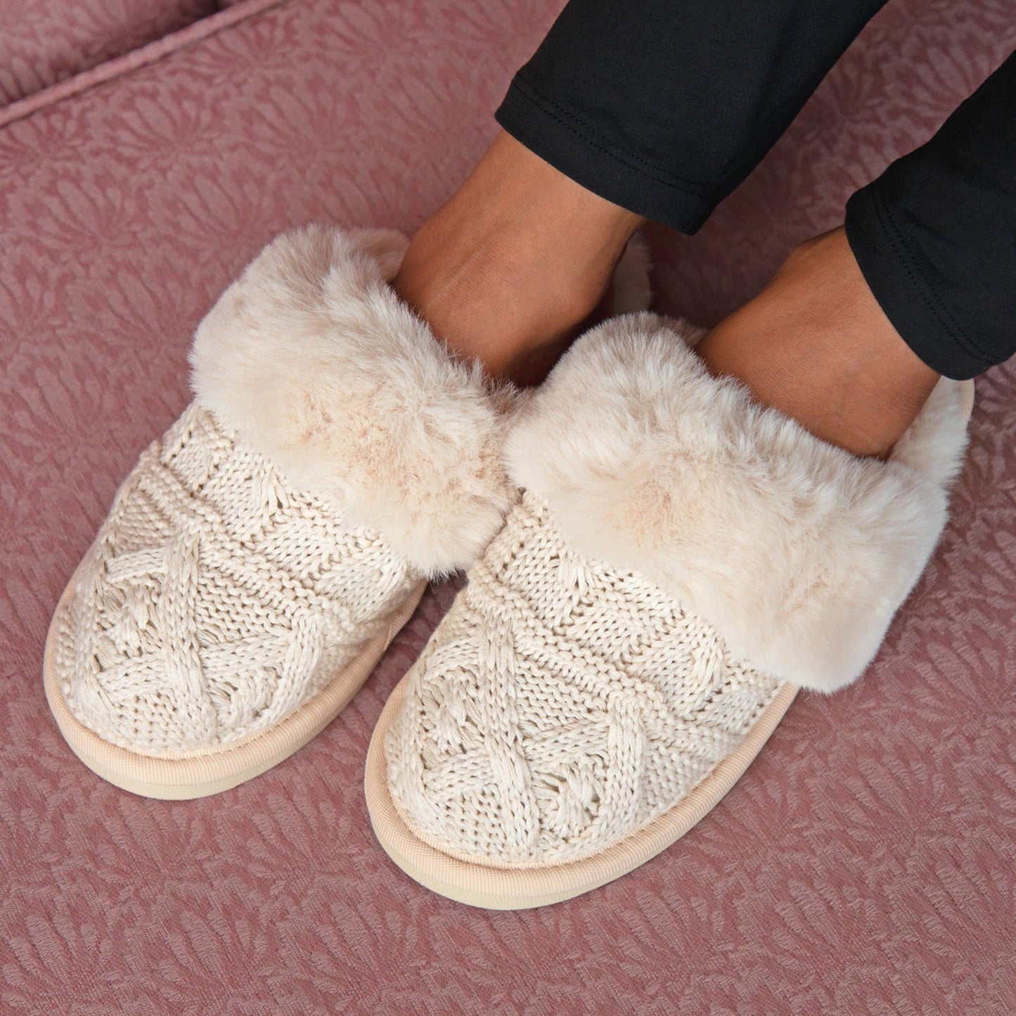 Corkys Purl Knit Scuff Slippers