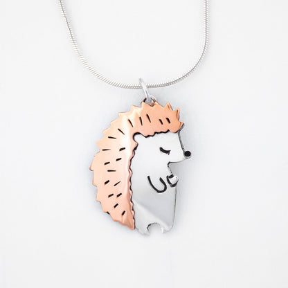 Hedgehog Sterling & Copper Necklace