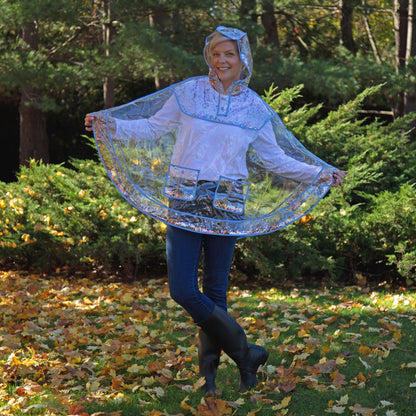 Confetti Clear Hooded Rain Poncho