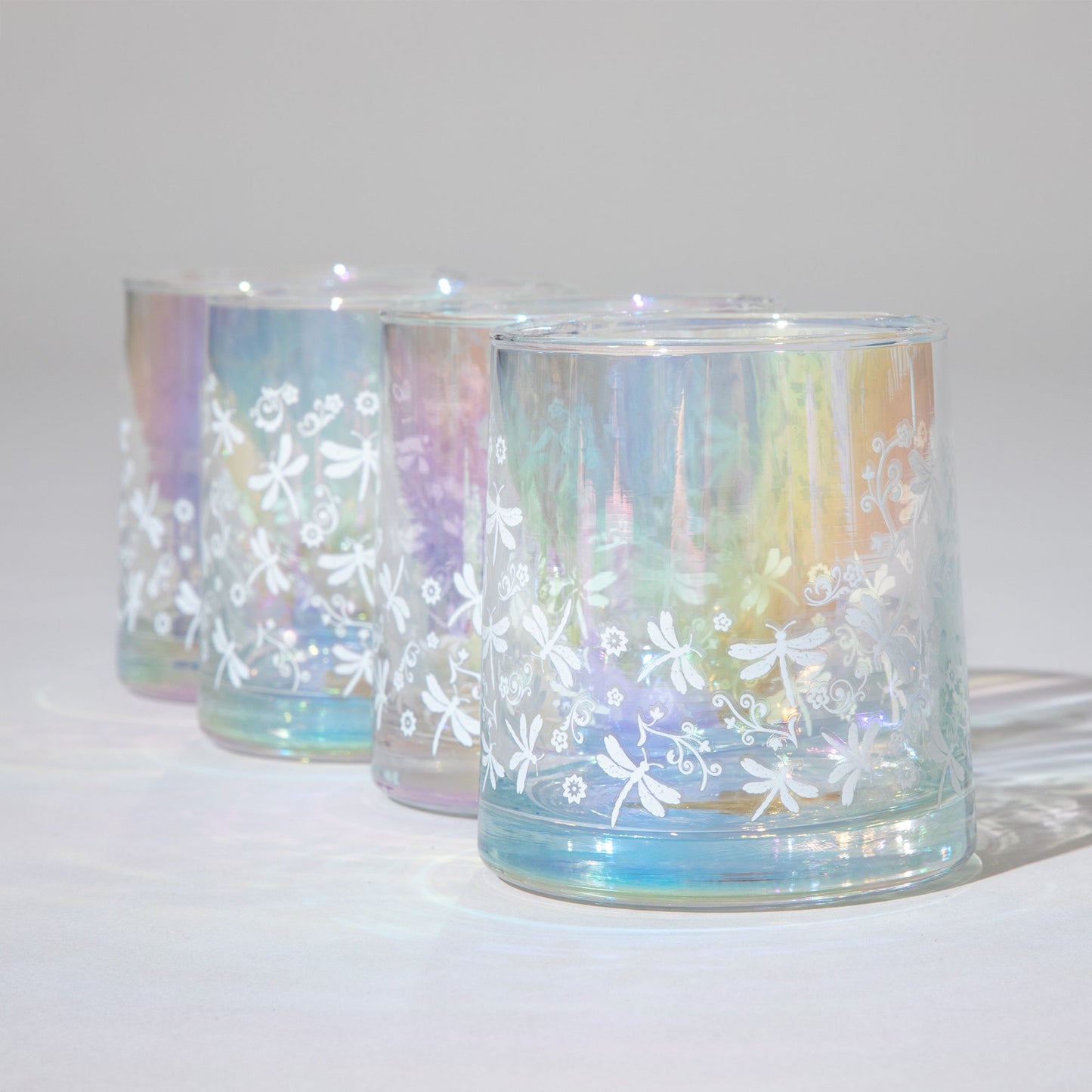 Pearl Iridescent Glass - Set of 4