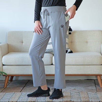 Paw Print Straight Leg Athleisure Pants