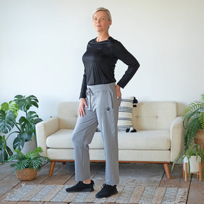 Paw Print Straight Leg Athleisure Pants