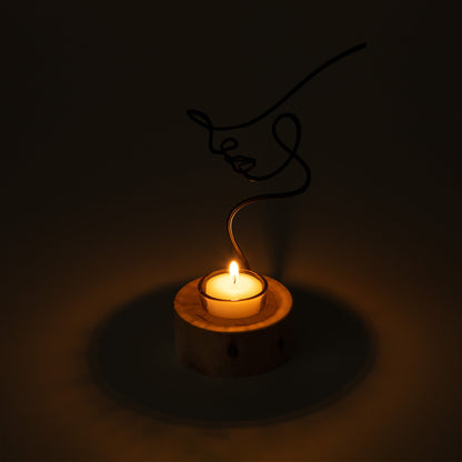 Silhouette Of Beauty Tealight Candle Holder