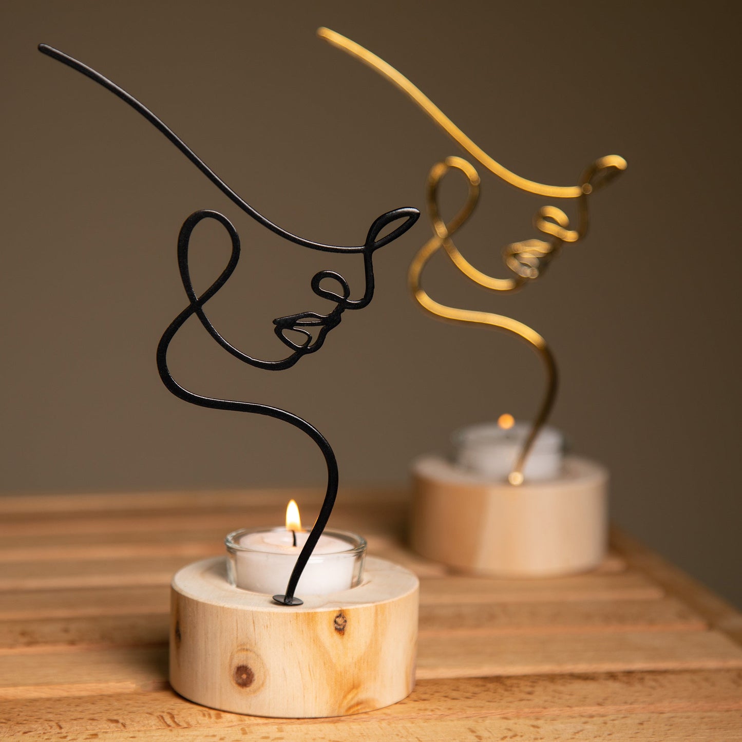 Silhouette Of Beauty Tealight Candle Holder