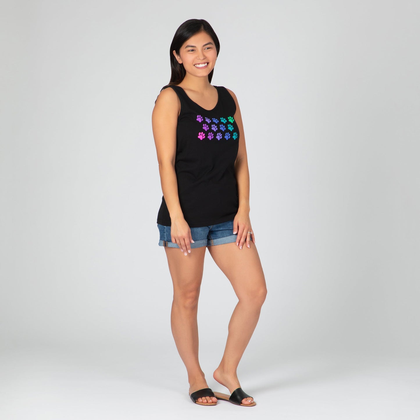 Rainbow Paw Print Tank Top