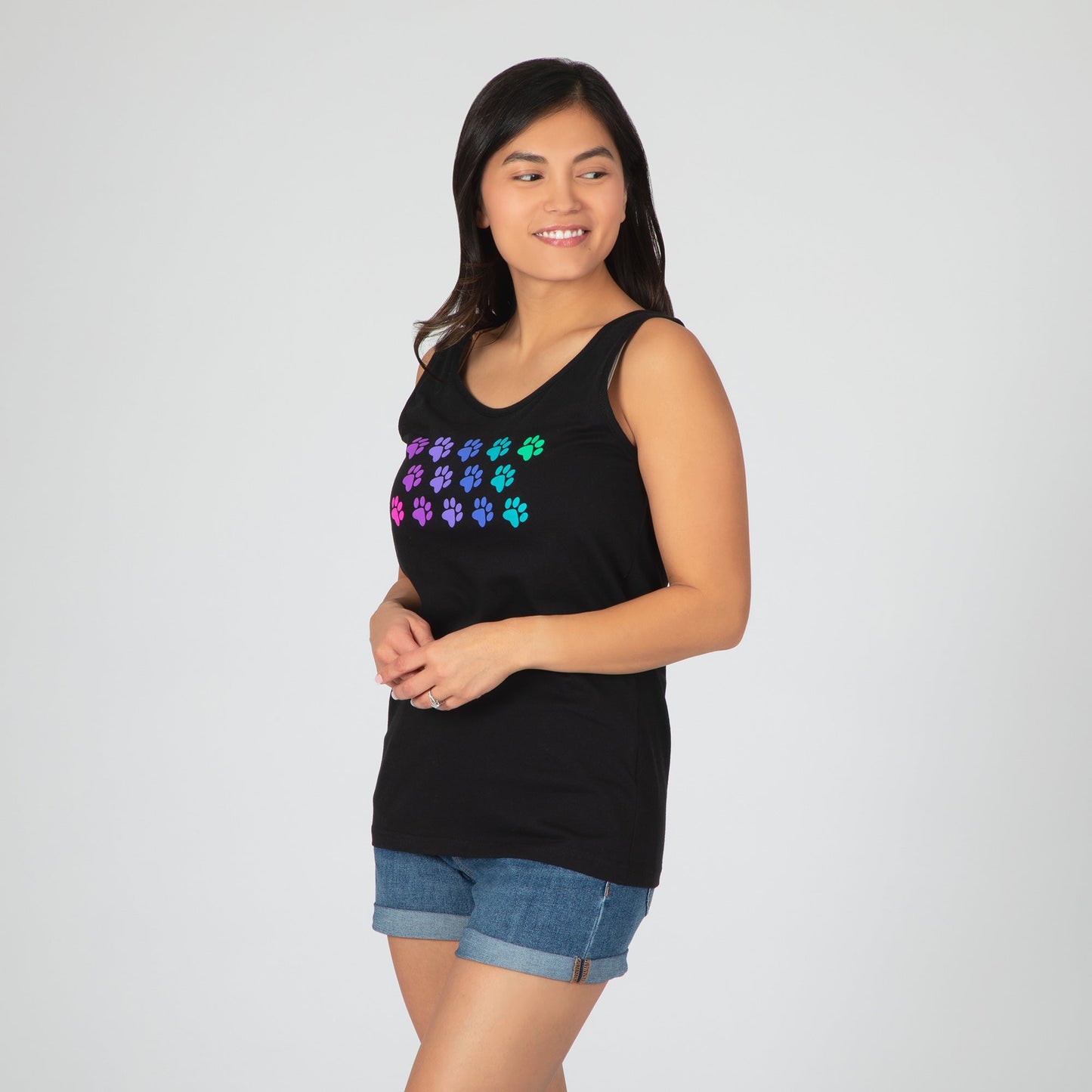 Rainbow Paw Print Tank Top