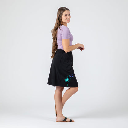 Dandelion Paw Print A-Line Skirt