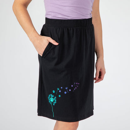 Dandelion Paw Print A-Line Skirt