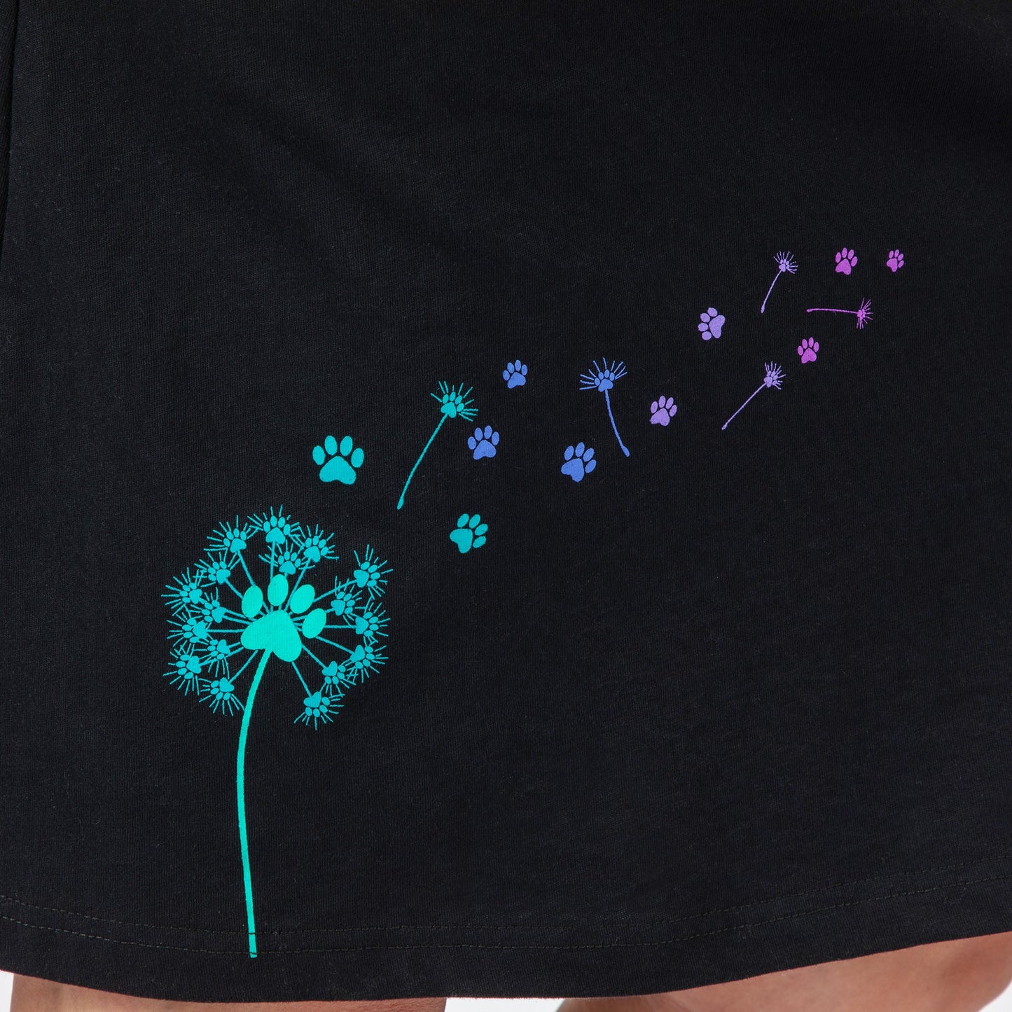 Dandelion Paw Print A-Line Skirt