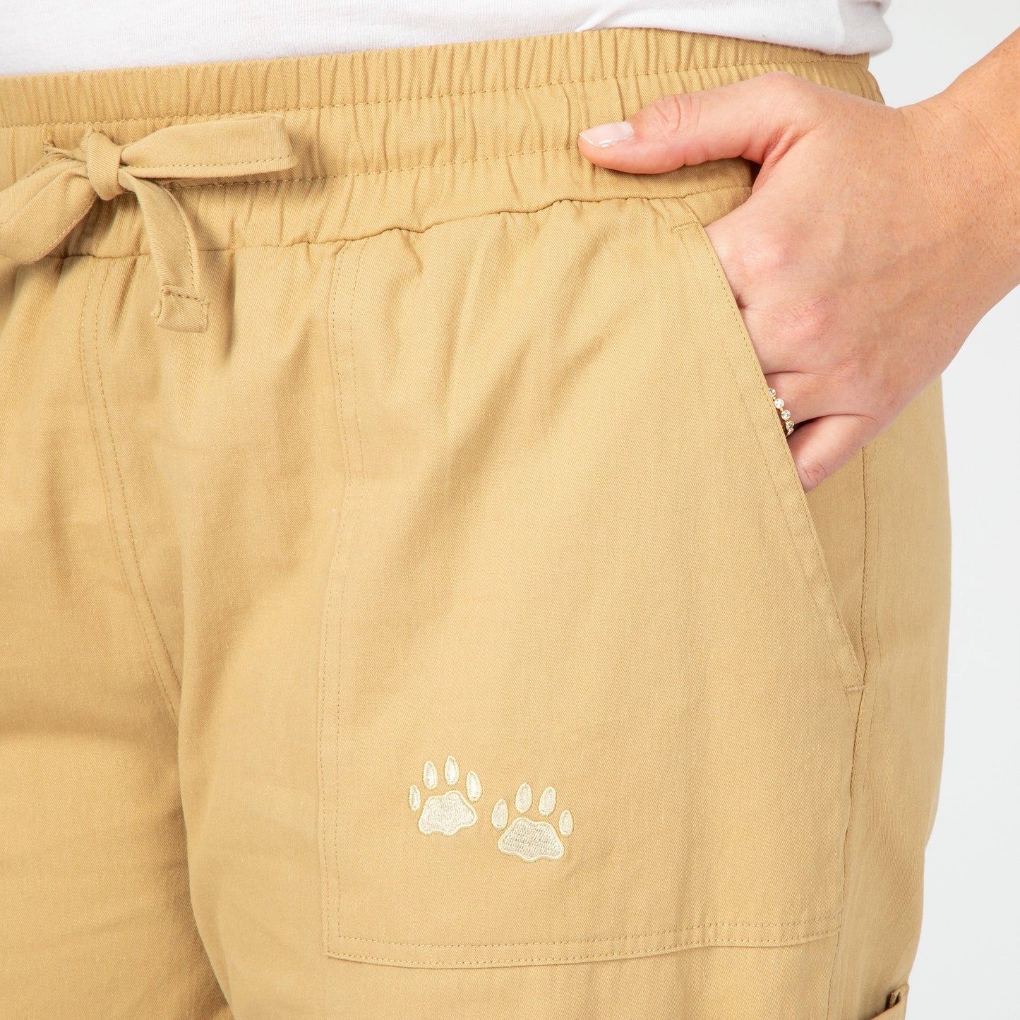 Paw Print Khaki Joggers