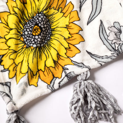 Golden Sunflower Fleece Throw Blanket