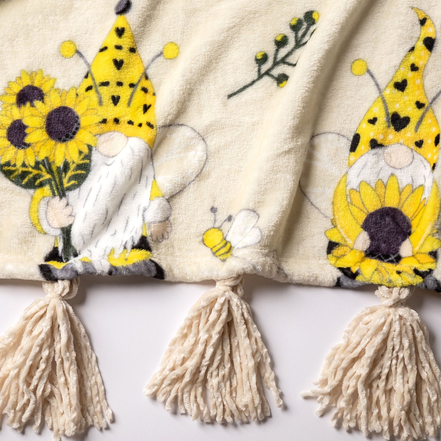 Golden Sunflower Fleece Throw Blanket