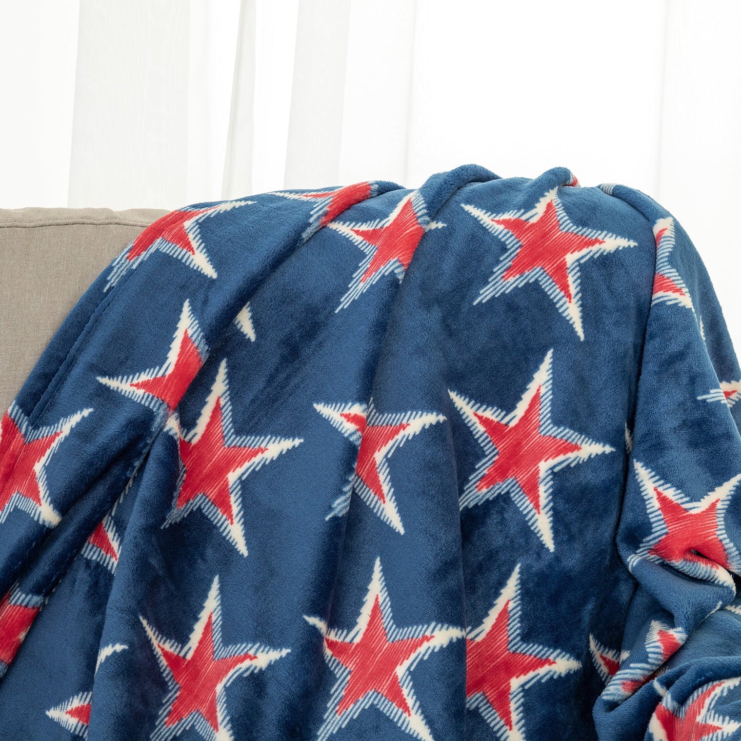 Red, White & Blue Stars Throw Blanket