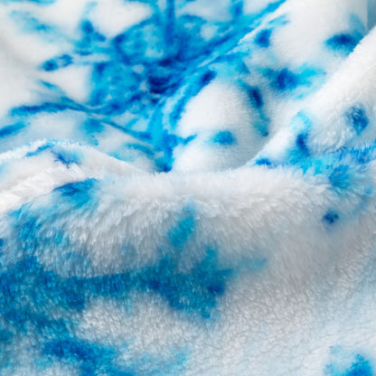 Blue Ice Snow Flakes Throw Blanket