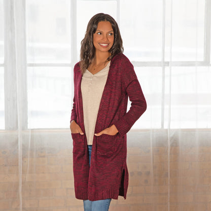 Gradient Hooded Open Cardigan