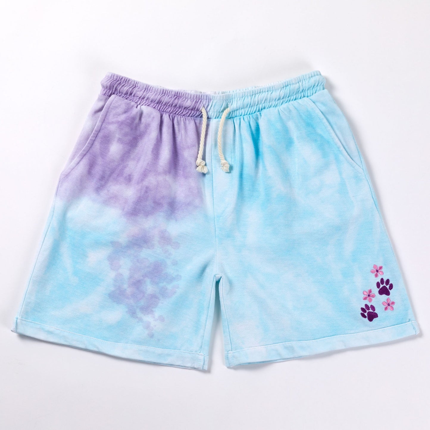 Paw Print Tie-Dye Terry Shorts