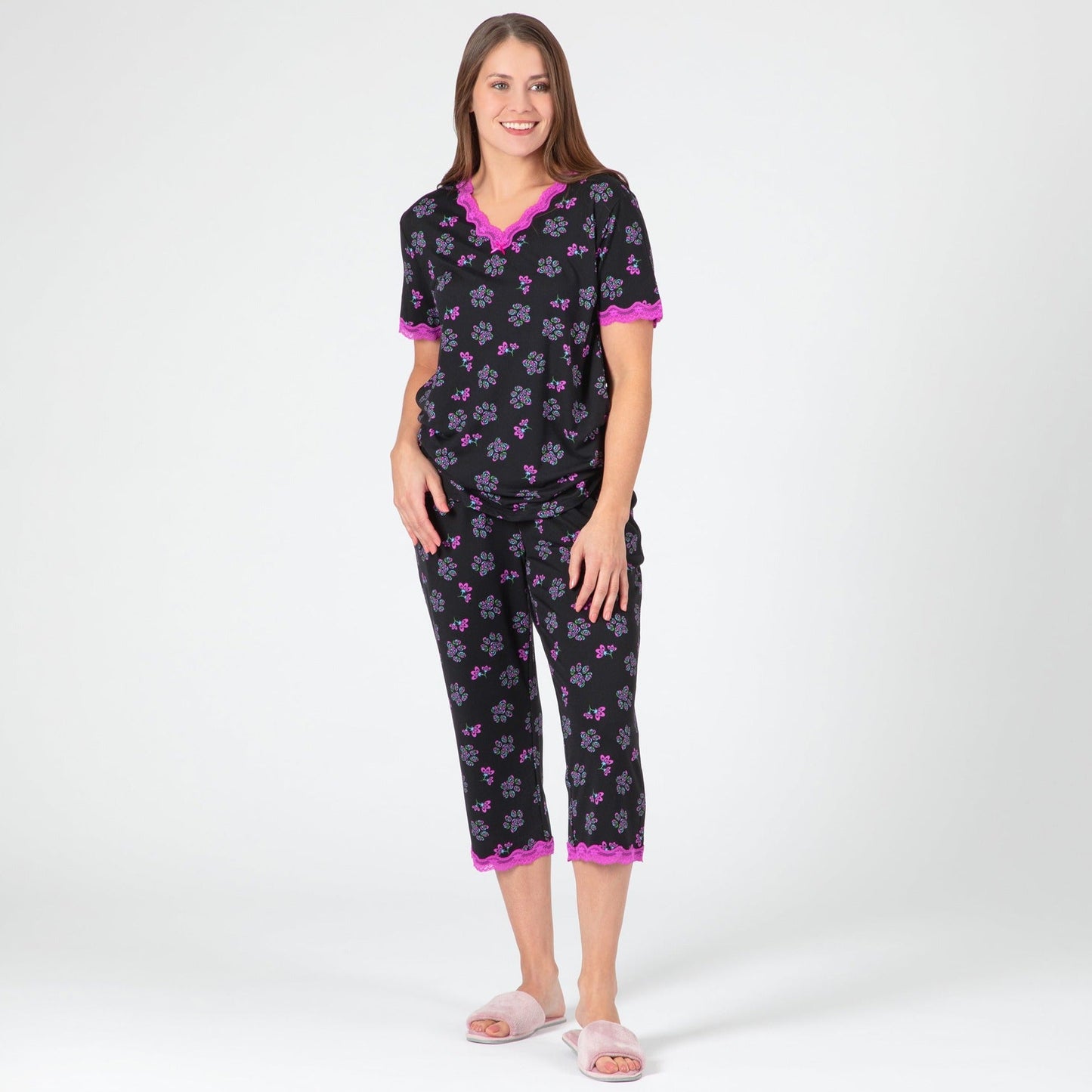 Flowers & Swirls Paw Prints Soft Touch Pajamas