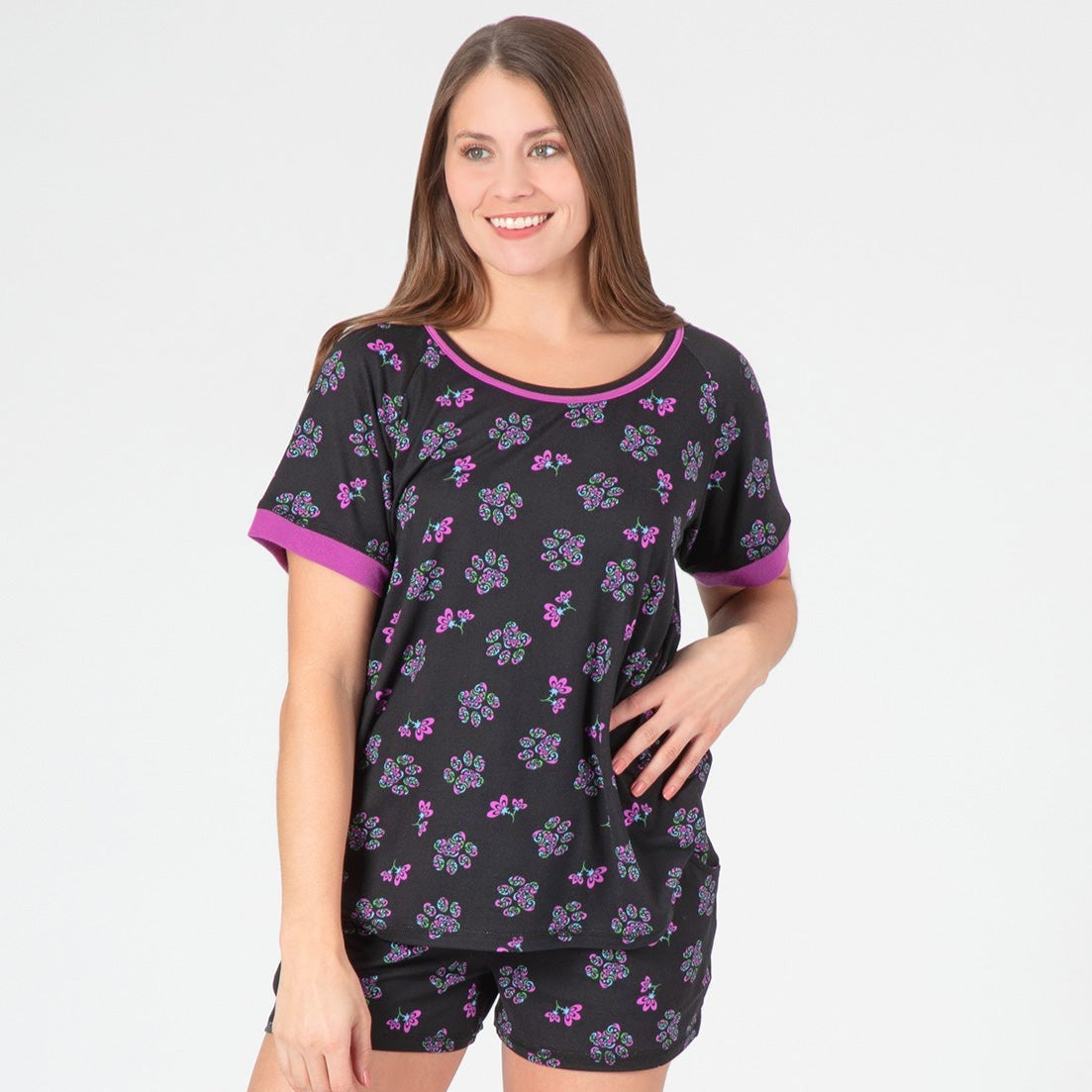 Flowers & Swirls Paw Prints Soft Touch Pajamas