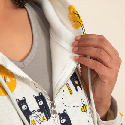 Honey Bear & Bee Zip Up Hoodie