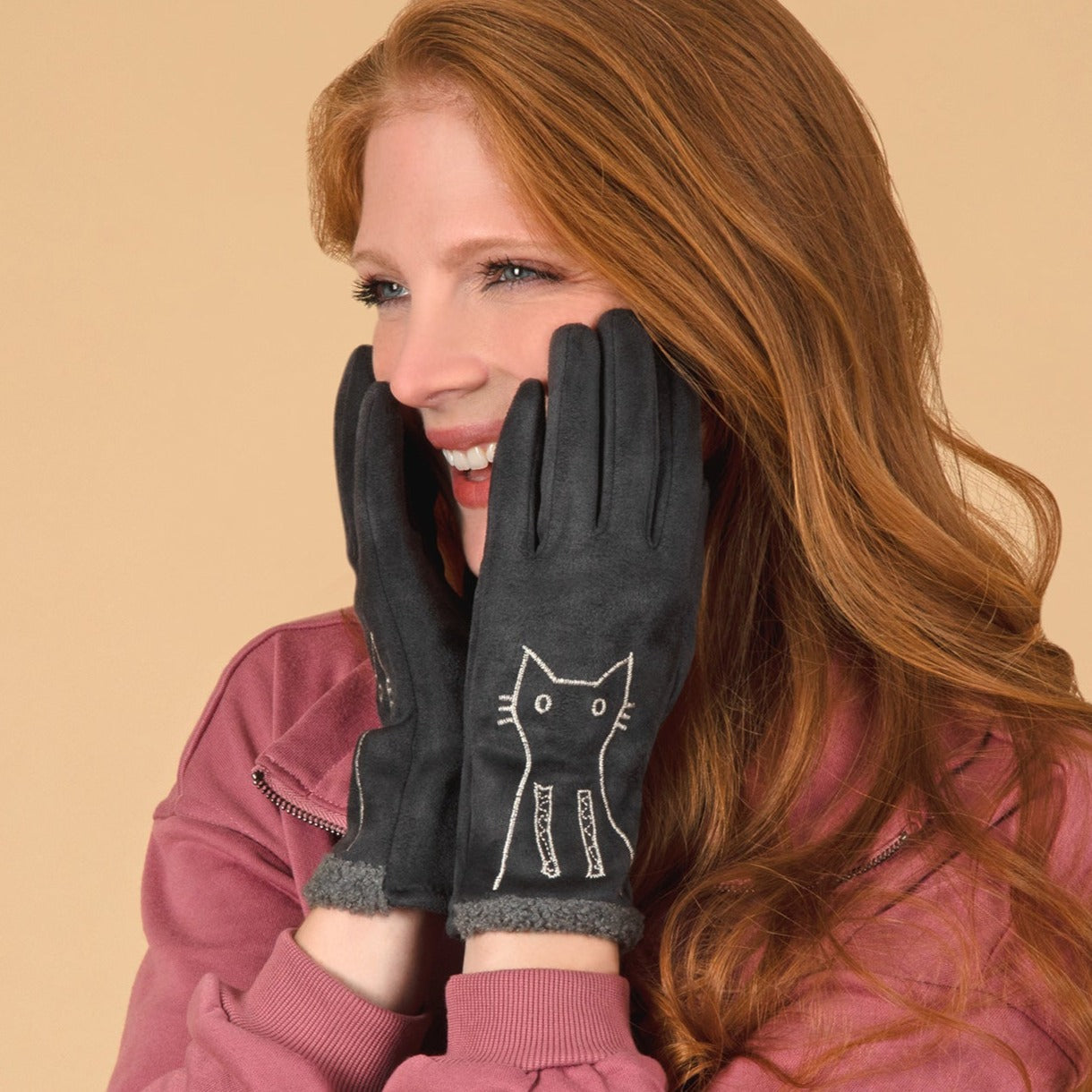 Embroidered Cat & Dog Touch Screen Gloves