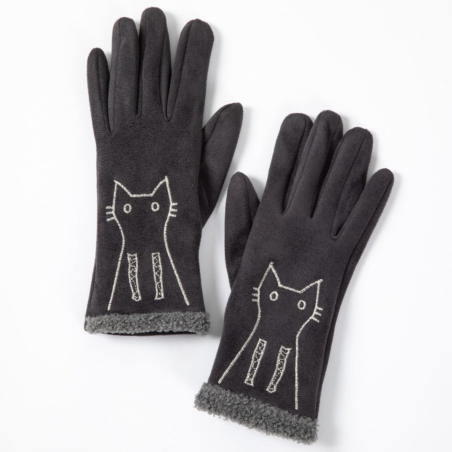 Embroidered Cat & Dog Touch Screen Gloves