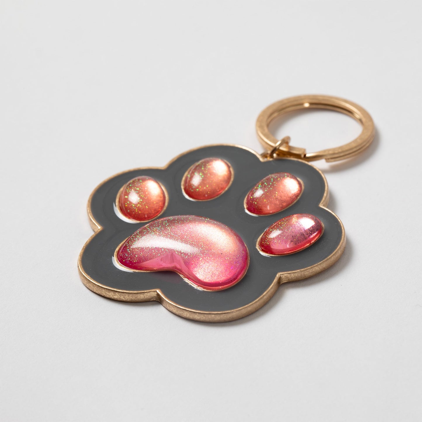 Stay Pawsitive Paw Print Keychain