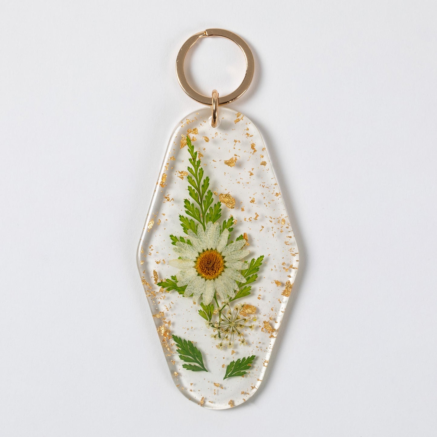 Elegant Real Flowers Keychain