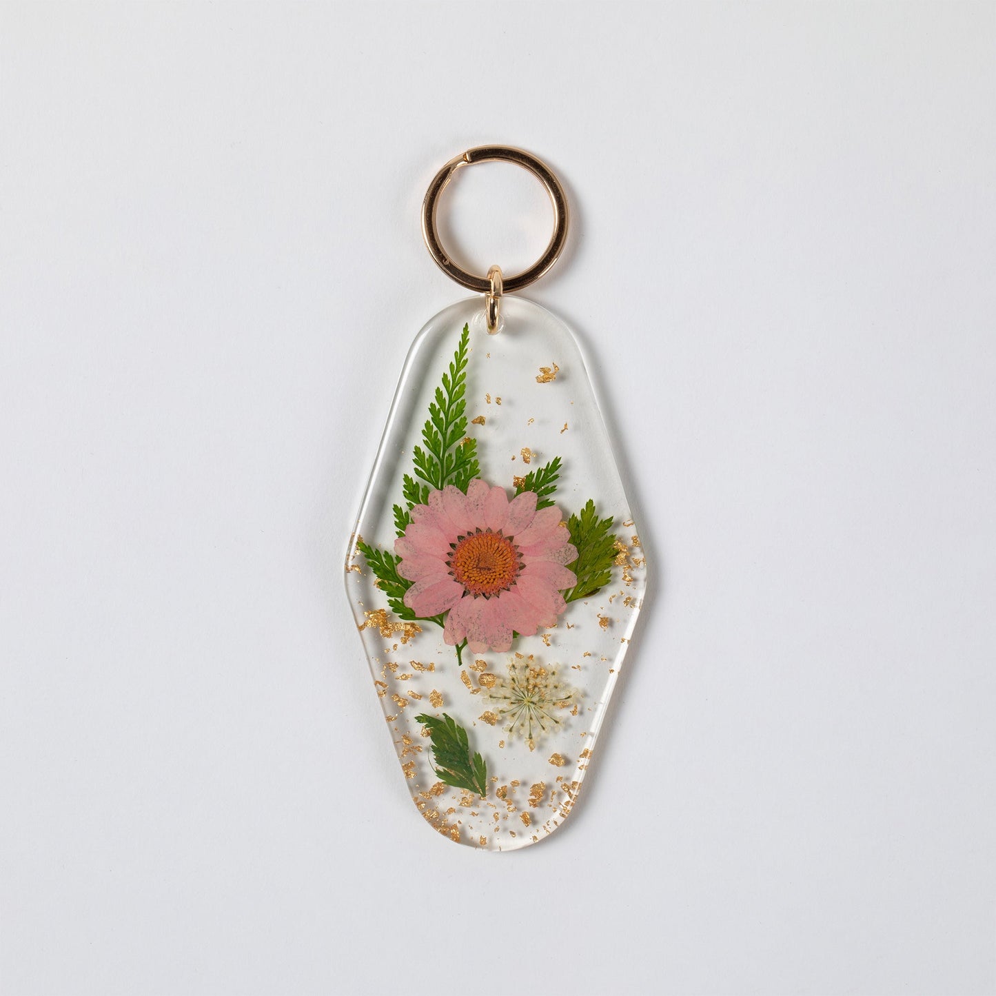 Elegant Real Flowers Keychain