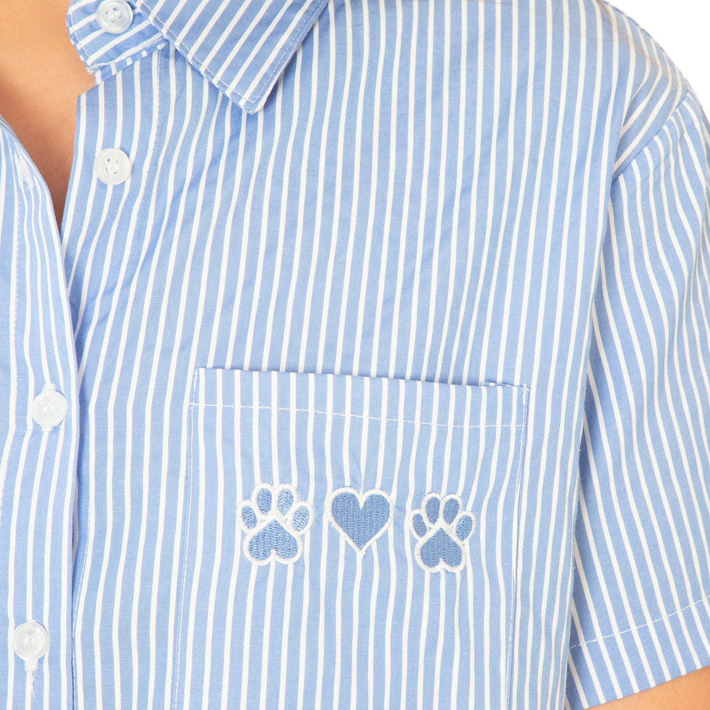 Pinstripe Pet Short Sleeve Button Up Shirt