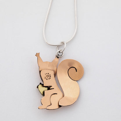 Squirrel Mixed Metal Necklace