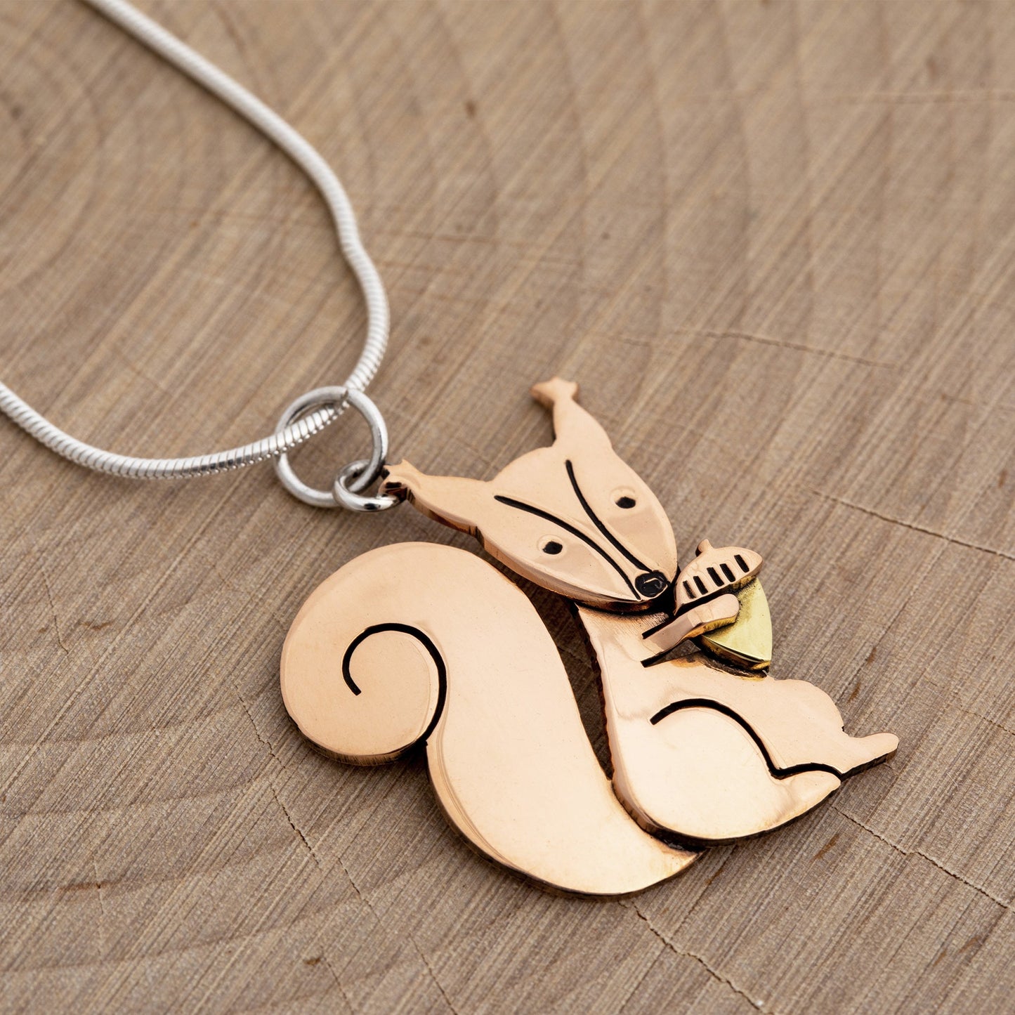 Squirrel Mixed Metal Necklace