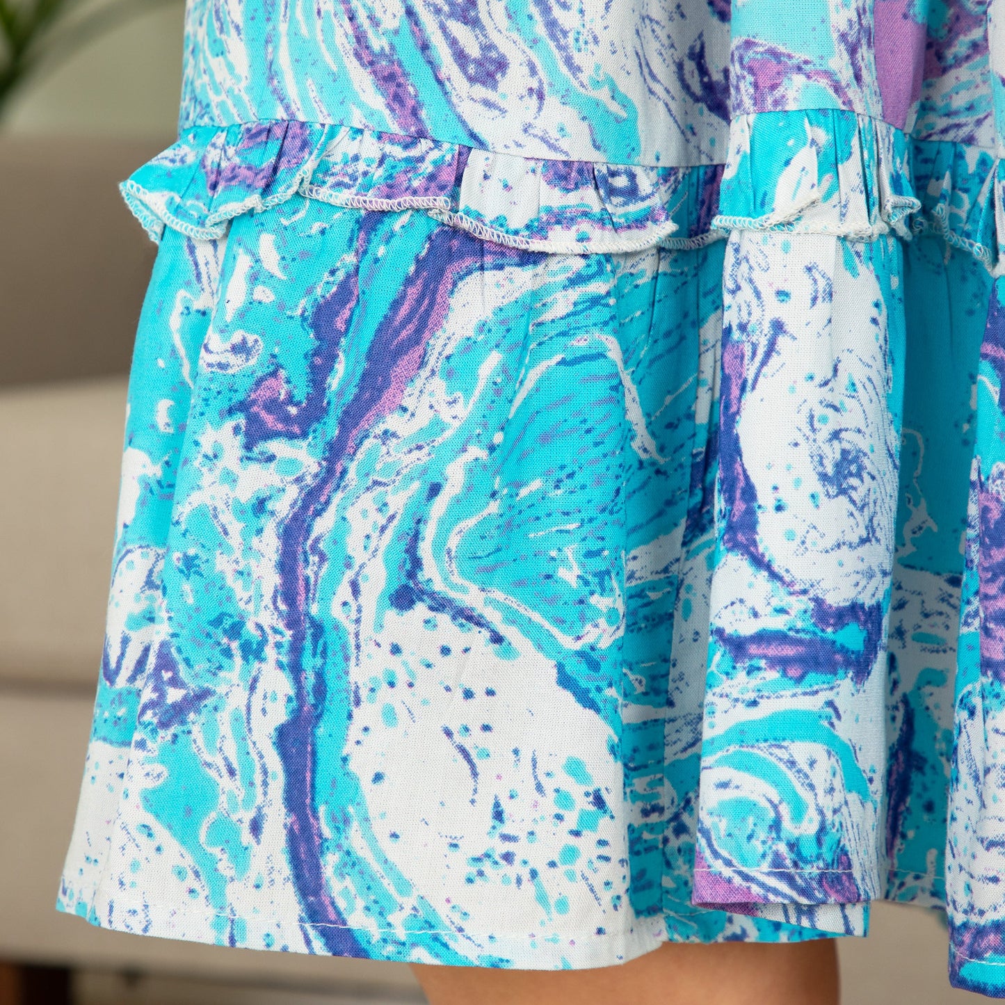 Swirl Dye Ruffle Separates