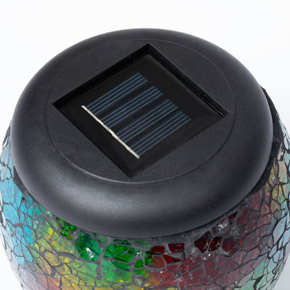 Glass Mosaic Jar Lantern Solar Light