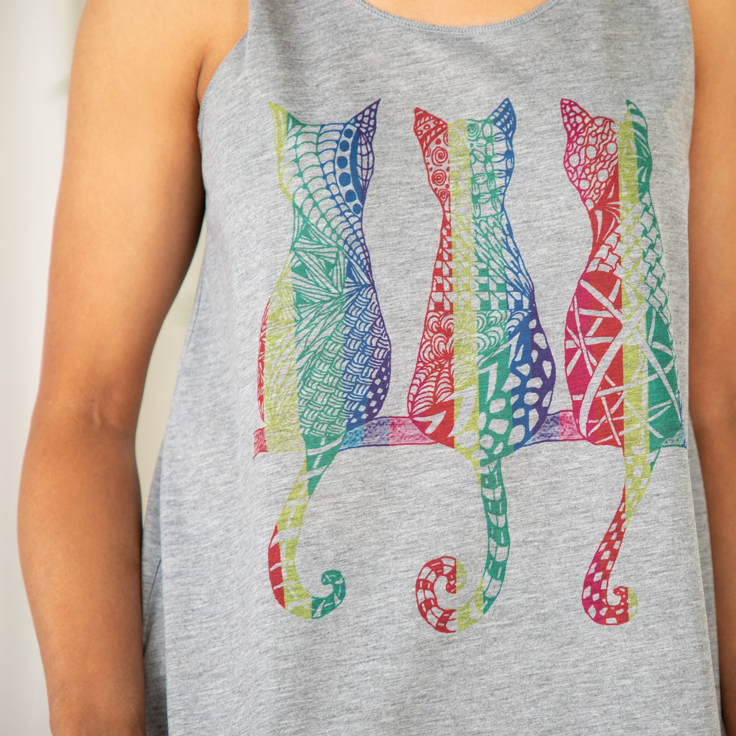 Sitting Rainbow Cats Tank Top