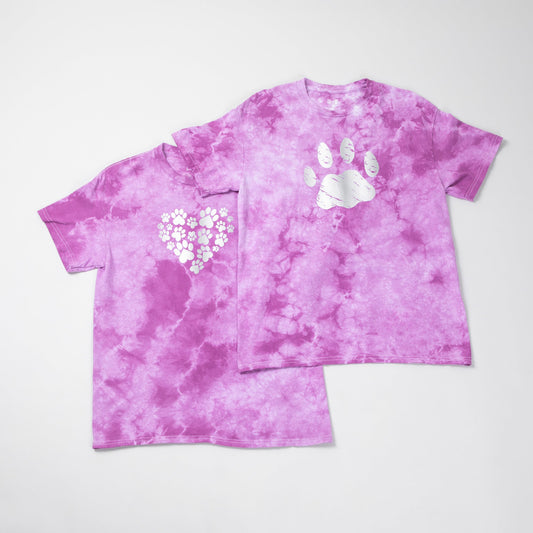 Paw Print Boysenberry Tie-Dye T-Shirt