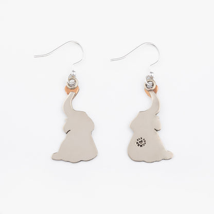 Elephants Love Mixed Metal Earrings