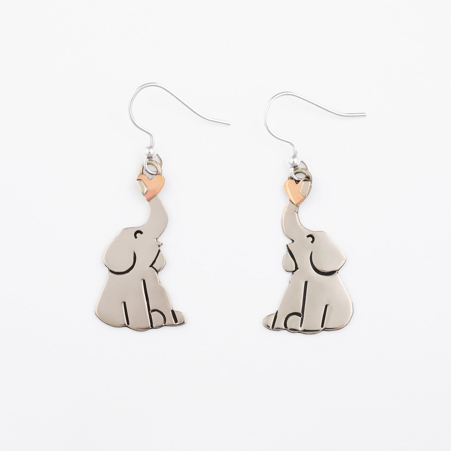 Elephants Love Mixed Metal Earrings