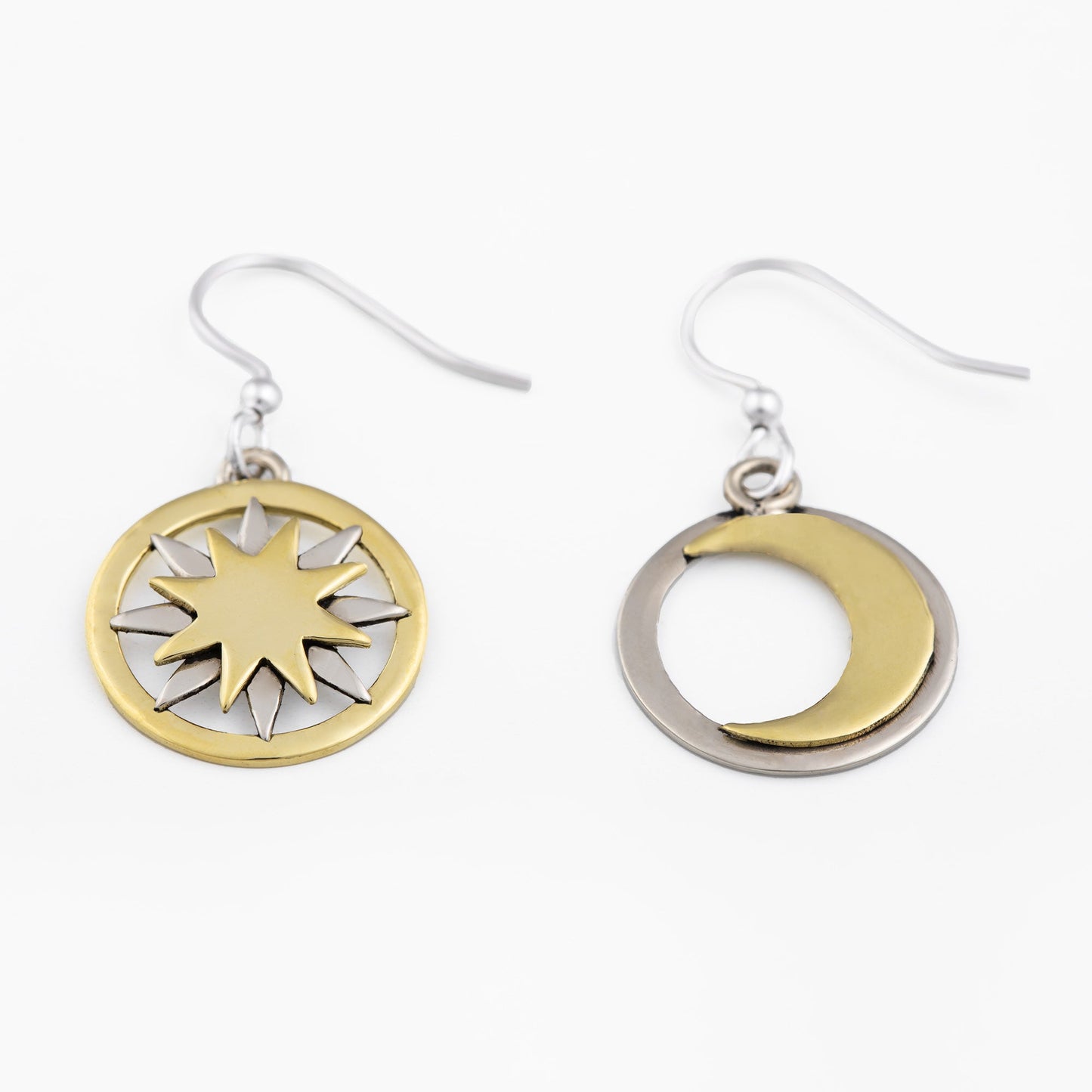 Sun & Moon Mixed Metal Earrings