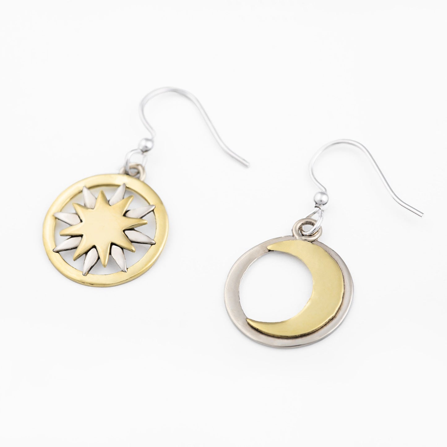 Sun & Moon Mixed Metal Earrings