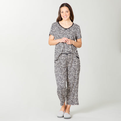 Cheetah Print Capri Pajama Set