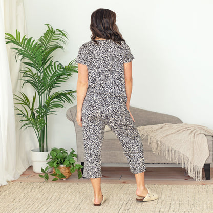 Cheetah Print Capri Pajama Set