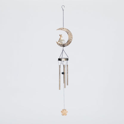 Pet Crescent Moon Solar Wind Chime