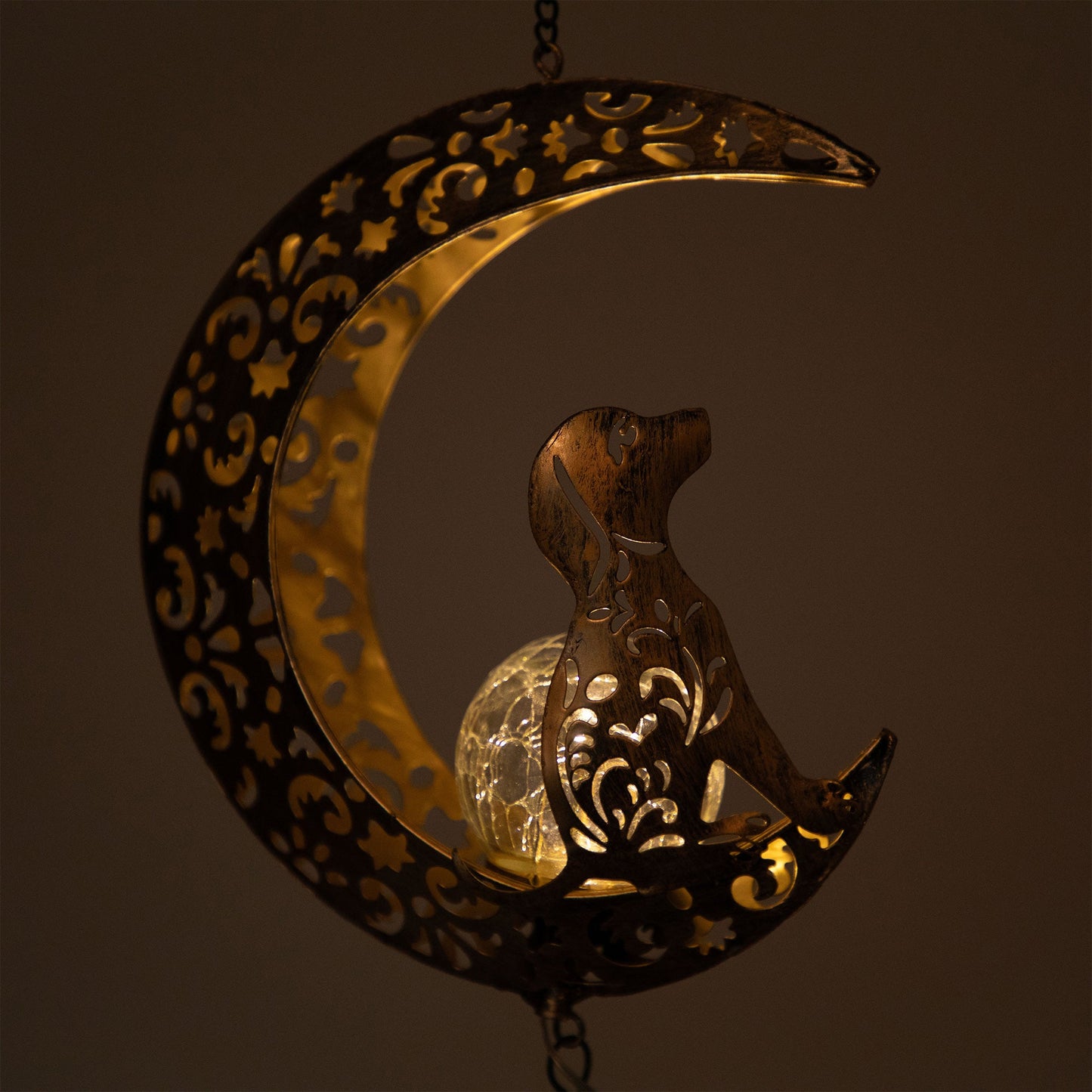 Pet Crescent Moon Solar Wind Chime